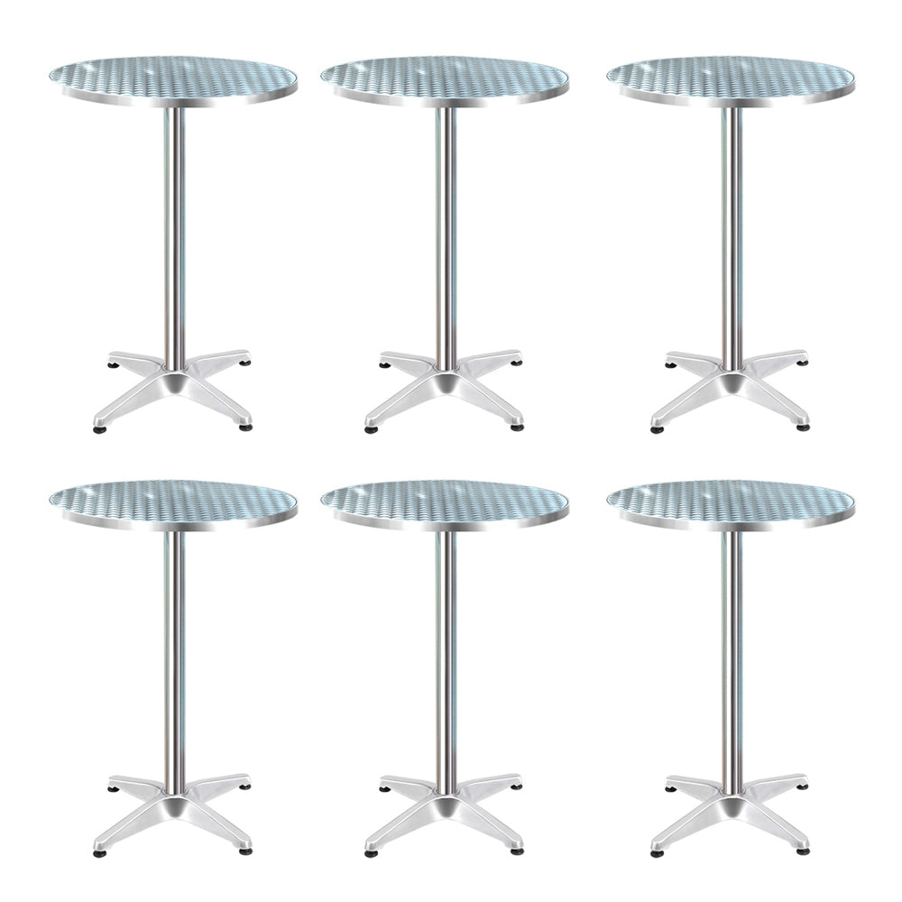 Outdoor Sofas & Lounge Sets: Gardeon Set of 6 Outdoor Bar Table Aluminium Round 70/110CM