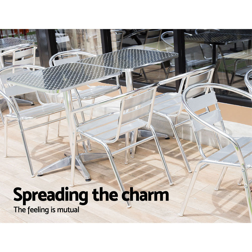 Outdoor Sofas & Lounge Sets: Gardeon Outdoor Bar Table Adjustable Aluminium Square 70/110cm