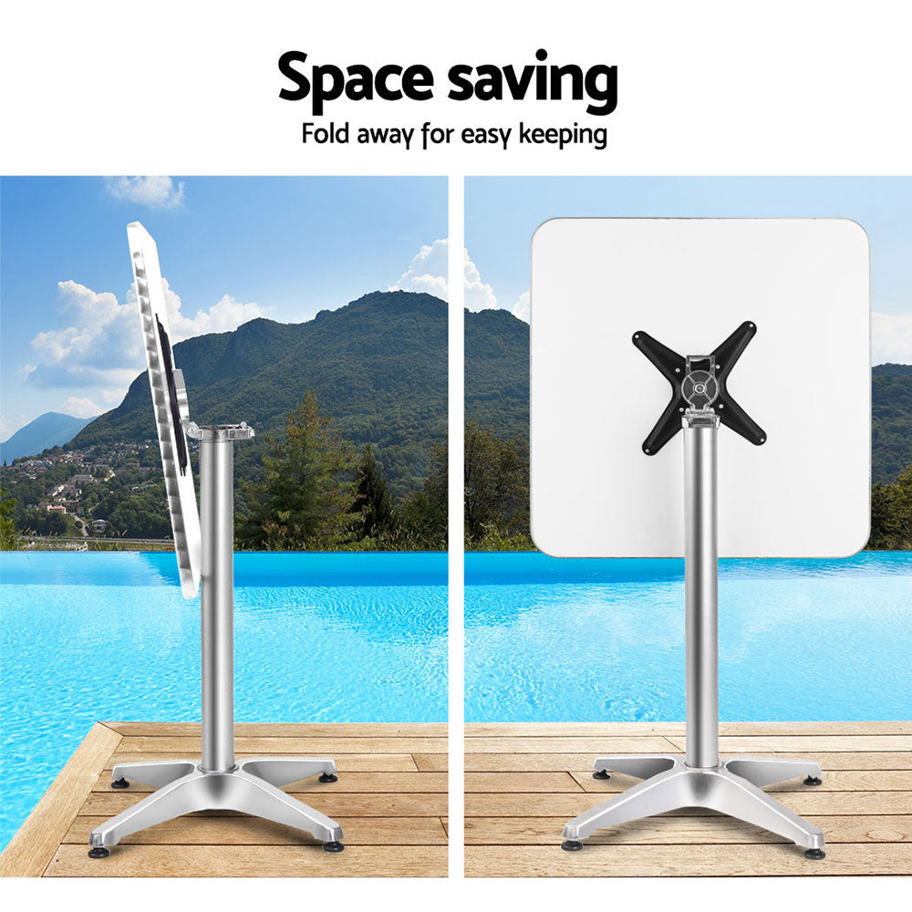 Outdoor Sofas & Lounge Sets: Gardeon Outdoor Bar Table Adjustable Aluminium Square 70/110cm