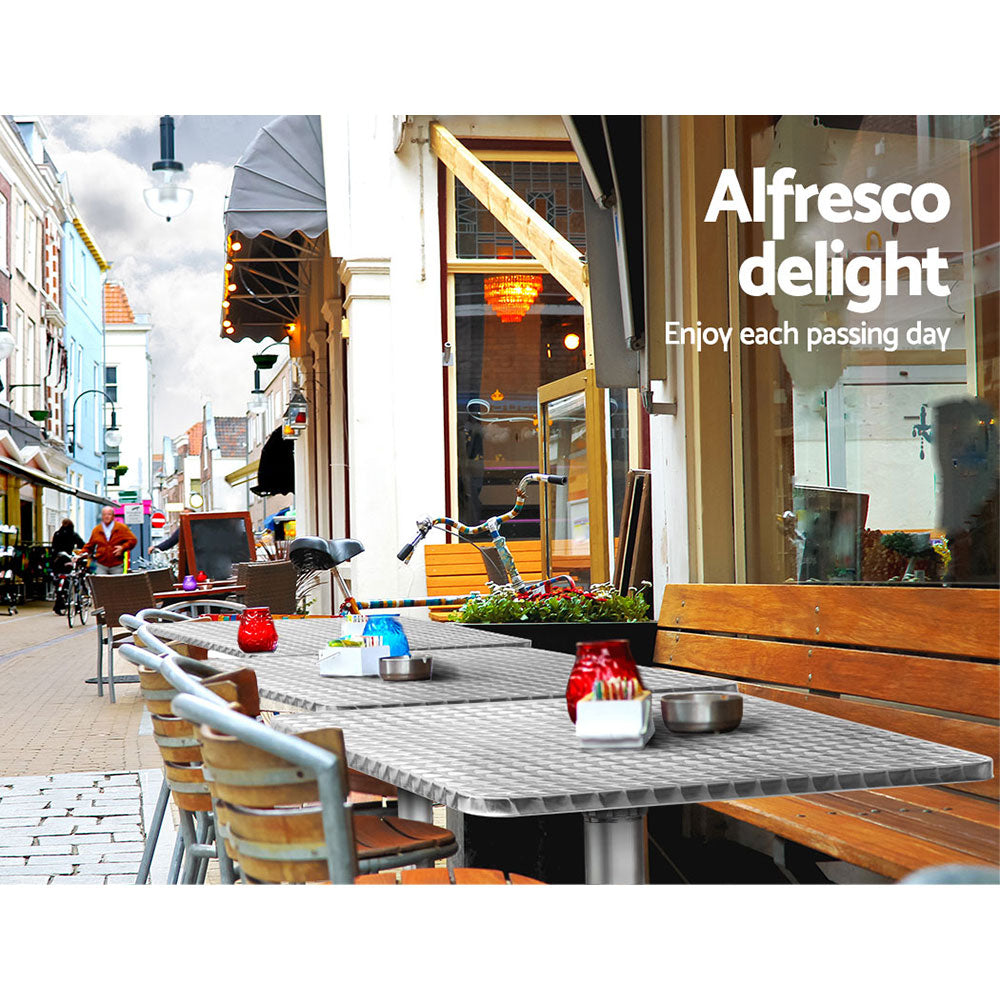 Outdoor Sofas & Lounge Sets: Gardeon Outdoor Bar Table Adjustable Aluminium Square 70/110cm