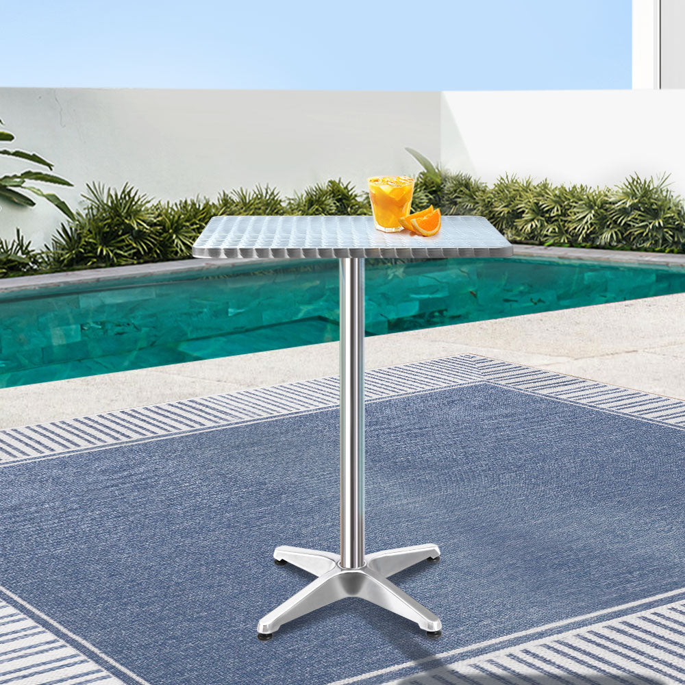 Outdoor Sofas & Lounge Sets: Gardeon Outdoor Bar Table Adjustable Aluminium Square 70/110cm