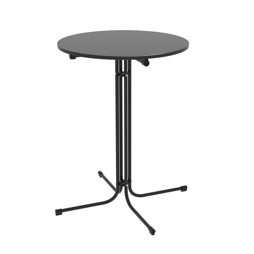 Table & Bar Stools: Gardeon Outdoor Bar Table Round Folding Desk Top 109cm Patio Furniture Black