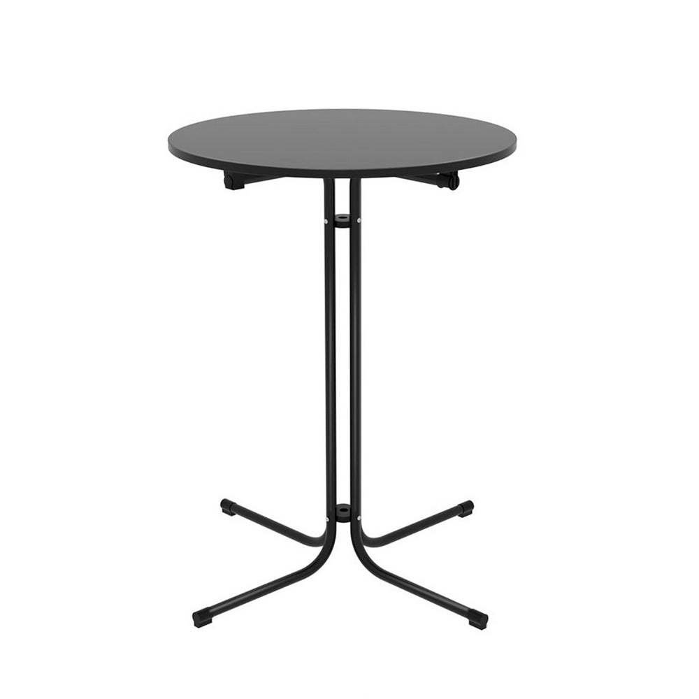 Table & Bar Stools: Gardeon Outdoor Bar Table Round Folding Desk Top 109cm Patio Furniture Black