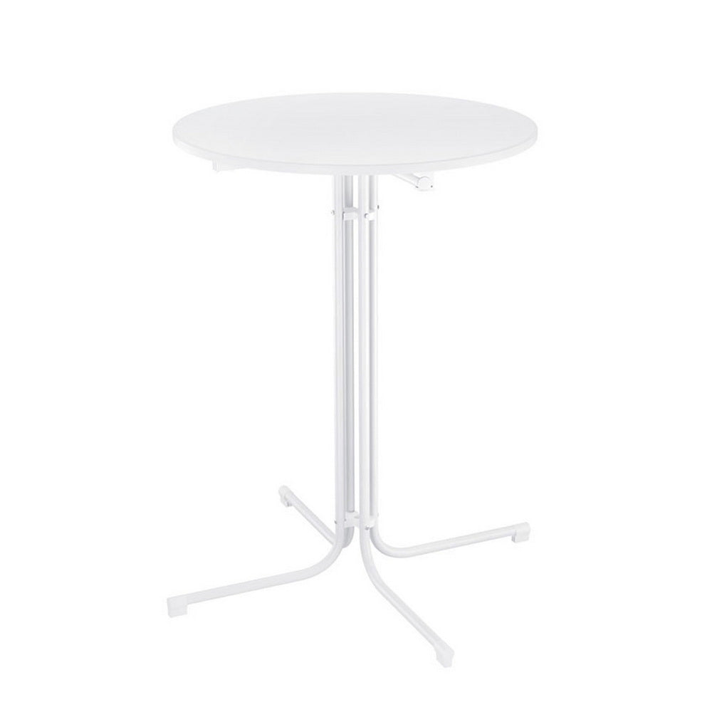 Table & Bar Stools: Gardeon Outdoor Bar Table Round Folding Desk Top 109cm Patio Furniture White