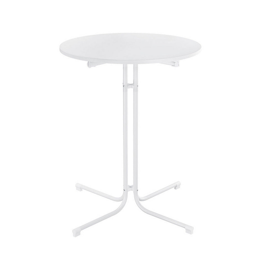 Table & Bar Stools: Gardeon Outdoor Bar Table Round Folding Desk Top 109cm Patio Furniture White