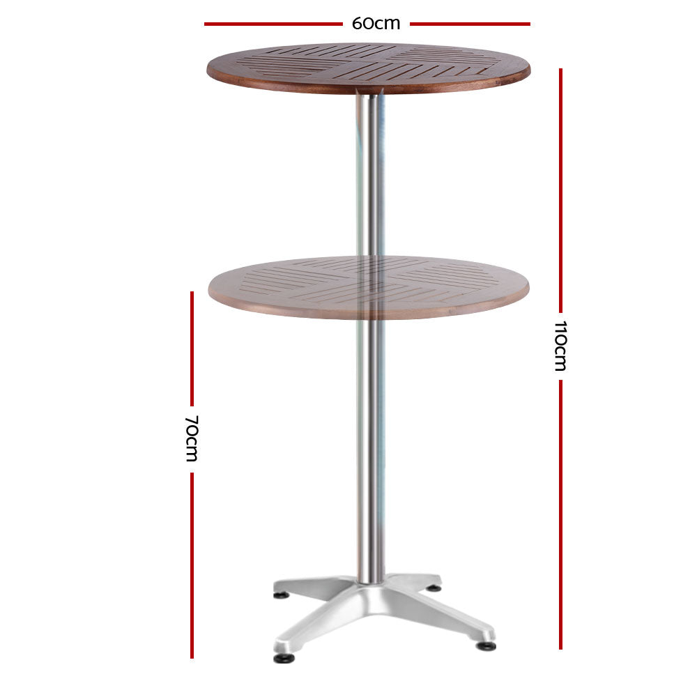 Outdoor Chairs: Gardeon Outdoor Bar Table Wooden Cafe Table Aluminium Pole Round