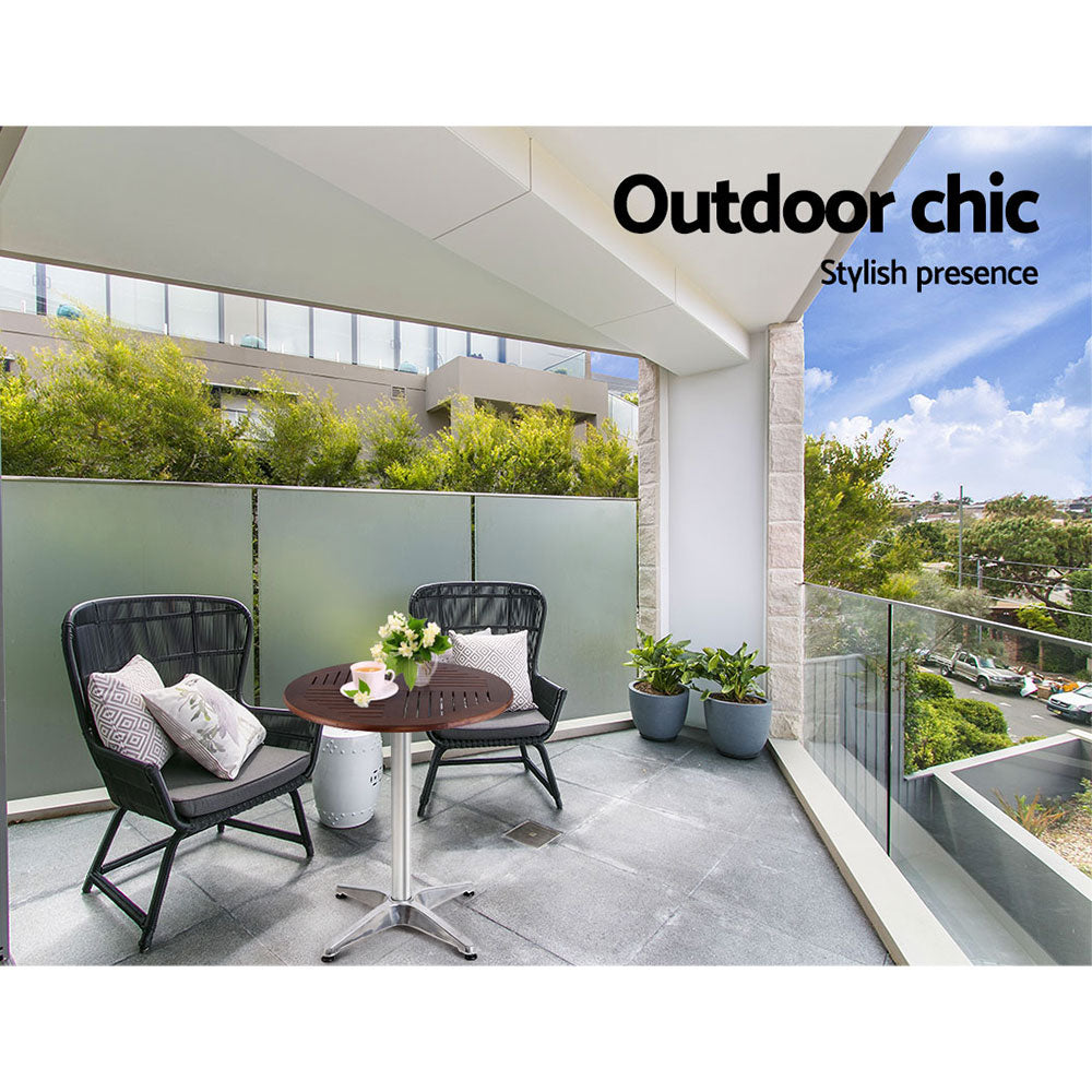 Outdoor Chairs: Gardeon Outdoor Bar Table Wooden Cafe Table Aluminium Pole Round