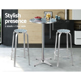 Outdoor Dining Sets: Gardeon 3-Piece Outdoor Bar Set Bistro Table Stools Adjustable Round Cafe