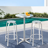 Outdoor Dining Sets: Gardeon 3-Piece Outdoor Bar Set Bistro Table Stools Adjustable Round Cafe