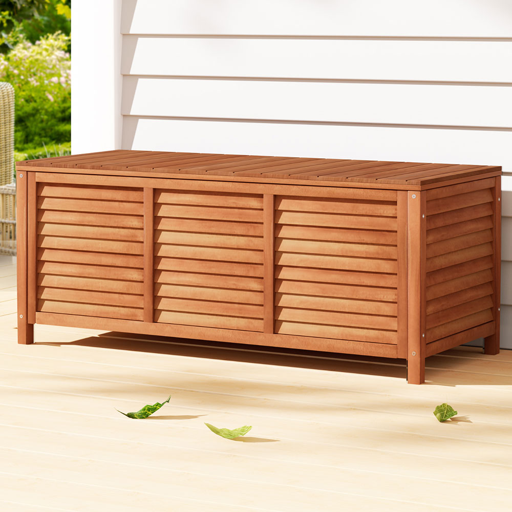 Outdoor Chairs: Gardeon Outdoor Storage Bench Box 210L Wooden Patio Furniture Garden Chair Seat
