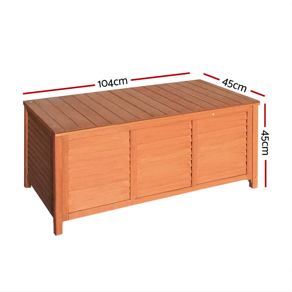 Outdoor Chairs: Gardeon Outdoor Storage Bench Box 210L Wooden Patio Furniture Garden Chair Seat