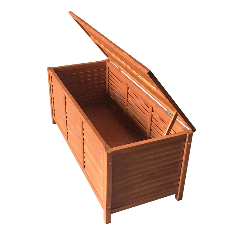 Outdoor Chairs: Gardeon Outdoor Storage Bench Box 210L Wooden Patio Furniture Garden Chair Seat