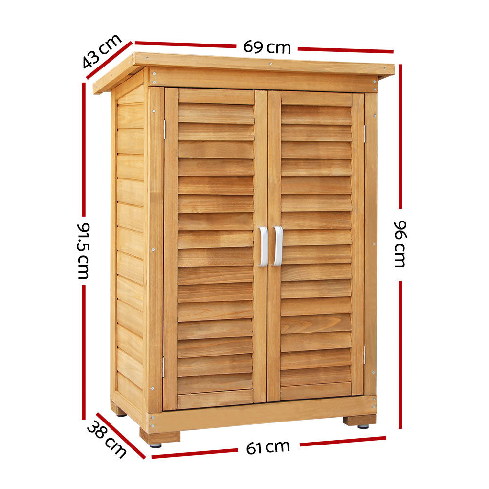 Storage Cabinets: Gardeon Portable Wooden Garden Storage Cabinet