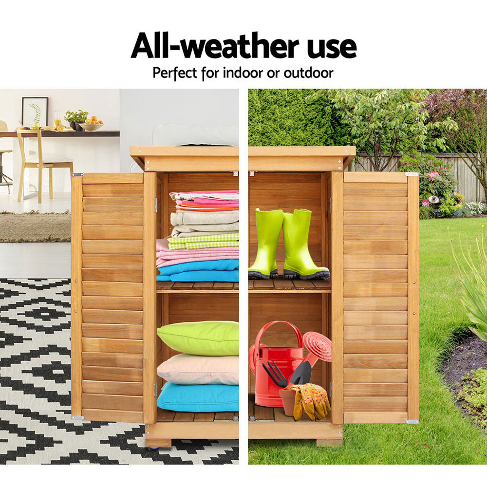 Storage Cabinets: Gardeon Portable Wooden Garden Storage Cabinet