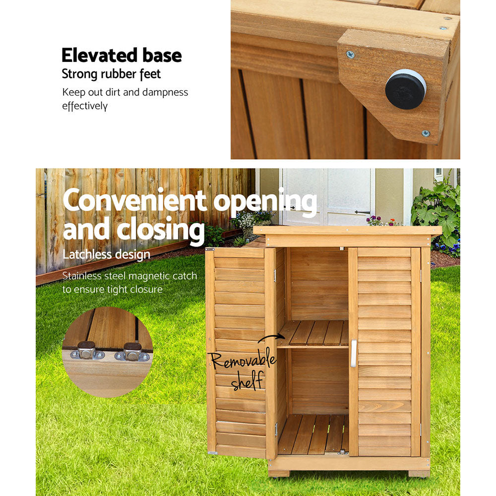 Storage Cabinets: Gardeon Portable Wooden Garden Storage Cabinet