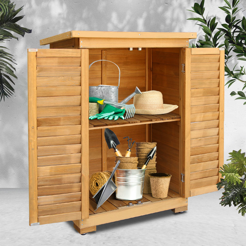Storage Cabinets: Gardeon Portable Wooden Garden Storage Cabinet