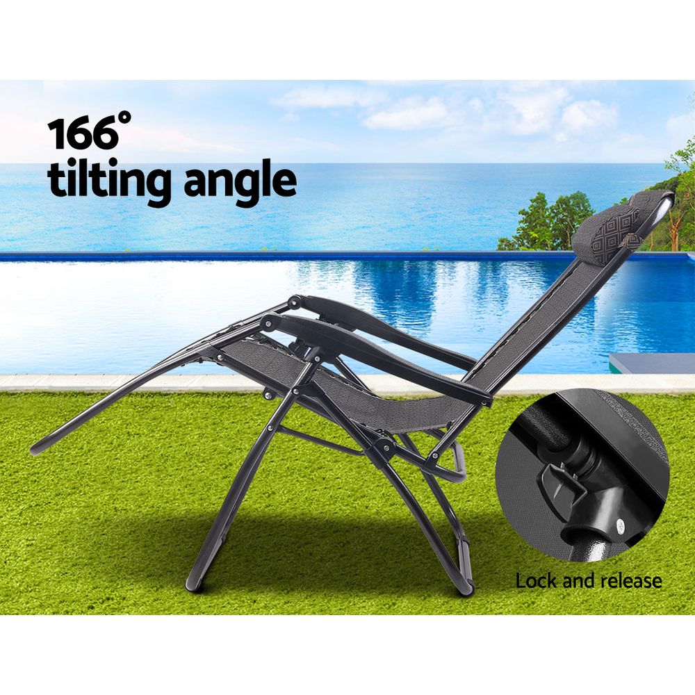 Outdoor Chairs: Gardeon Zero Gravity Chair Folding Outdoor Recliner Adjustable Sun Lounge Camping Beige