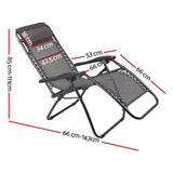 Outdoor Chairs: Gardeon 2PC Zero Gravity Chair Folding Outdoor Recliner Adjustable Sun Lounge Camping Beige