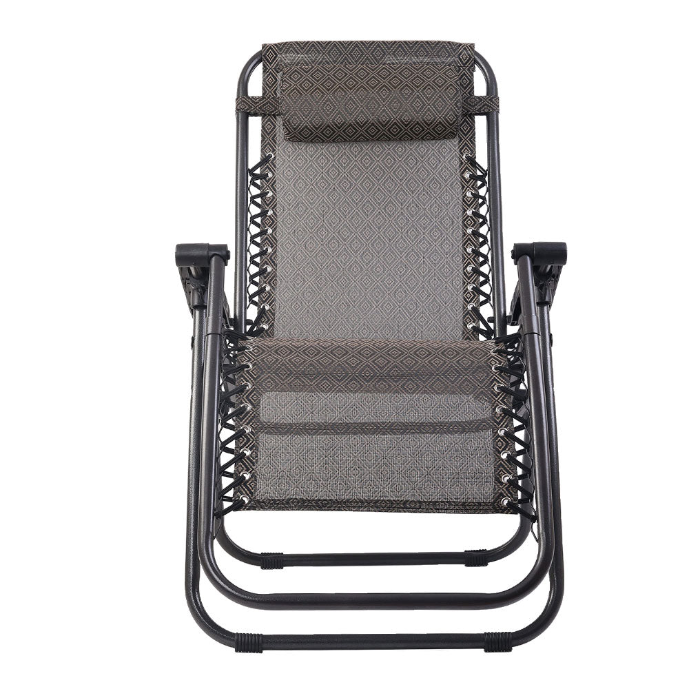 Outdoor Chairs: Gardeon 2PC Zero Gravity Chair Folding Outdoor Recliner Adjustable Sun Lounge Camping Beige