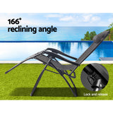 Outdoor Chairs: Gardeon 2PC Zero Gravity Chair Folding Outdoor Recliner Adjustable Sun Lounge Camping Beige