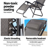 Outdoor Chairs: Gardeon 2PC Zero Gravity Chair Folding Outdoor Recliner Adjustable Sun Lounge Camping Beige