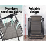 Outdoor Chairs: Gardeon 2PC Zero Gravity Chair Folding Outdoor Recliner Adjustable Sun Lounge Camping Beige