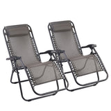 Outdoor Chairs: Gardeon 2PC Zero Gravity Chair Folding Outdoor Recliner Adjustable Sun Lounge Camping Beige