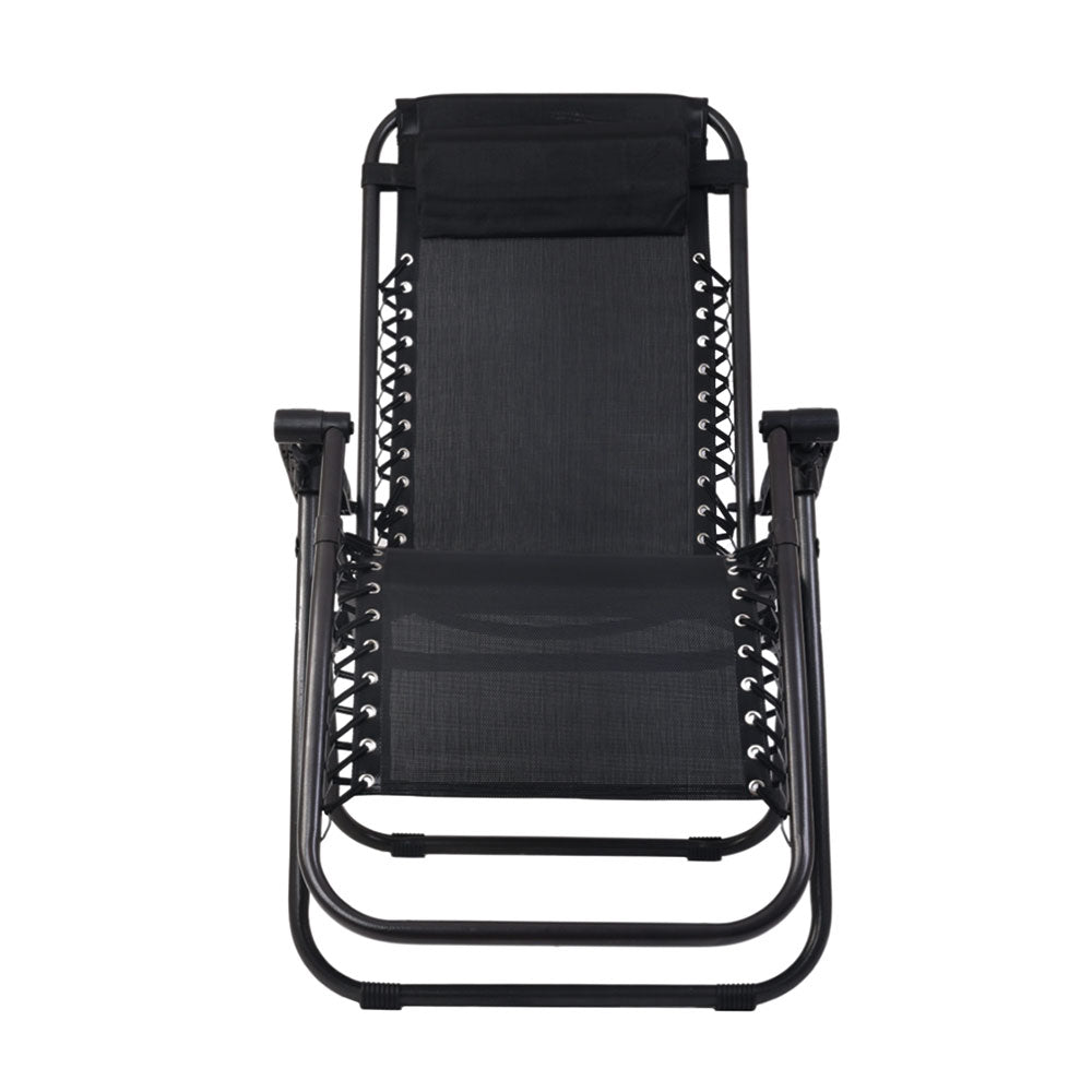 Outdoor Chairs: Gardeon Zero Gravity Chair Folding Outdoor Recliner Adjustable Sun Lounge Camping Black