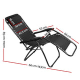 Outdoor Chairs: Gardeon 2PC Zero Gravity Chair Folding Outdoor Recliner Adjustable Sun Lounge Camping Black