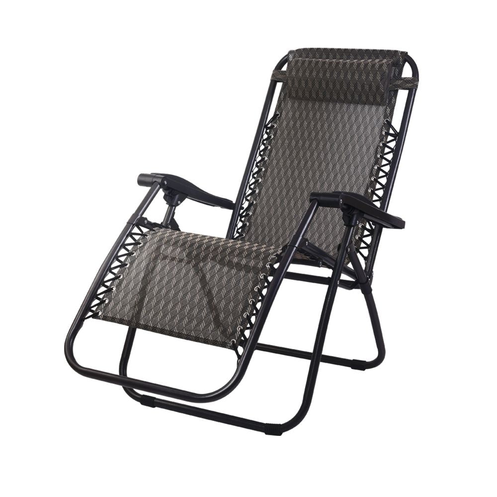 Outdoor Chairs: Gardeon Zero Gravity Chair Folding Outdoor Recliner Adjustable Sun Lounge Camping Grey
