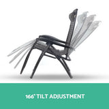 Outdoor Chairs: Gardeon 2PC Zero Gravity Chair Folding Outdoor Recliner Adjustable Sun Lounge Camping Grey