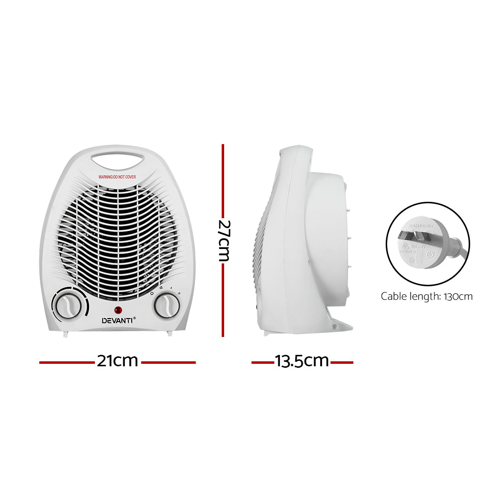 Electric Heaters: Devanti Electric Fan Heater 2000W