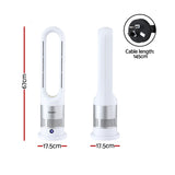 Electric Heaters: Devanti Bladeless Tower Fan Heater and Cooler 2in1 Portable Oscillation Fan for Bedroom Room Office Use White