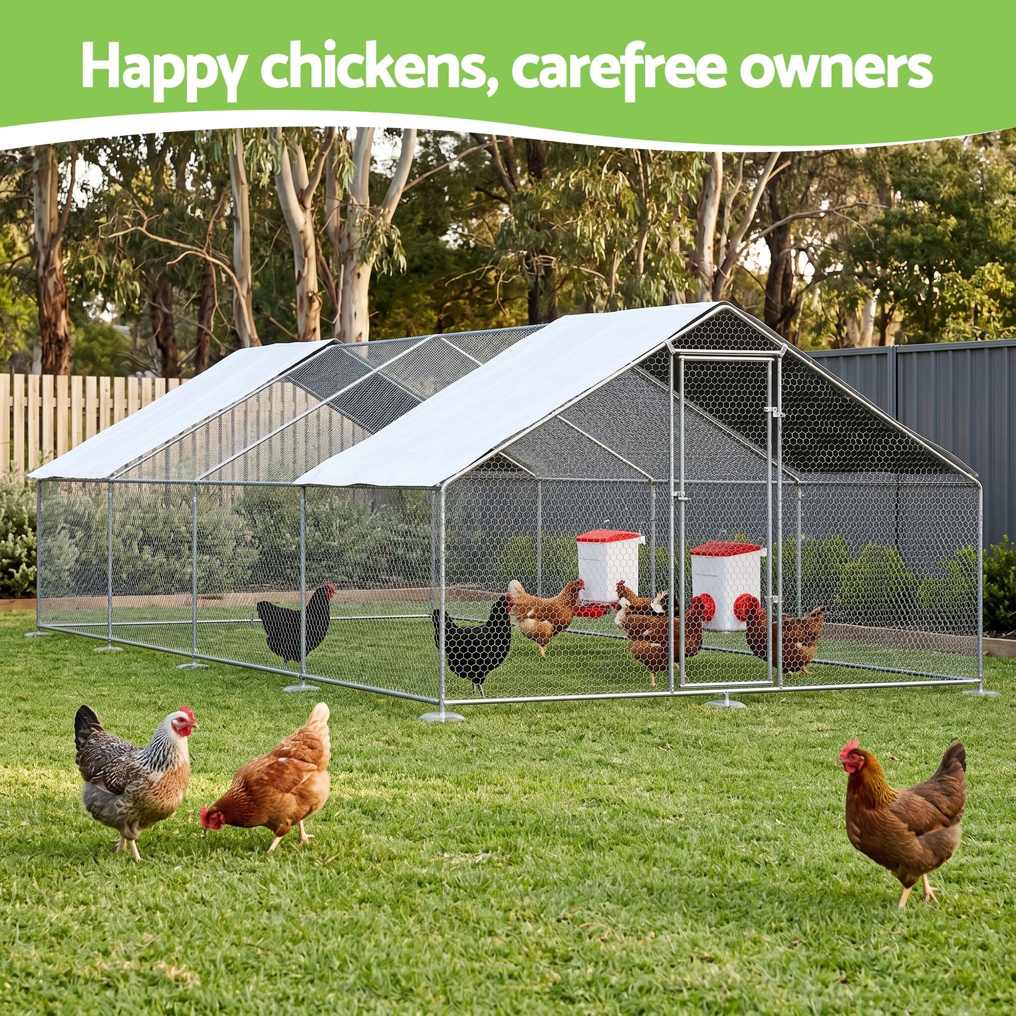 Giantz 12kg Chicken Feeder and 11L Waterer Set Large Capacity Poultry Drinker Kit
