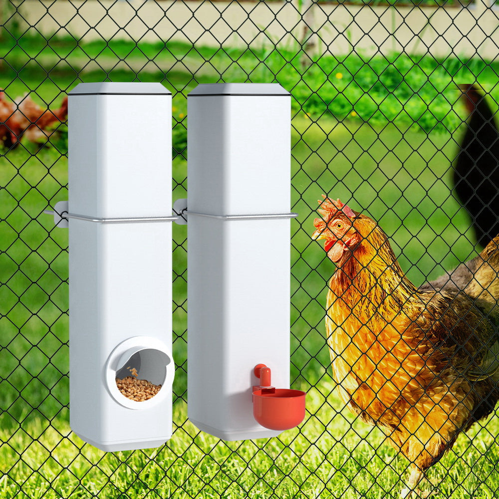 Farm Equipment: Giantz Chicken Feeder 4L Water Dispenser Automatic Waterer