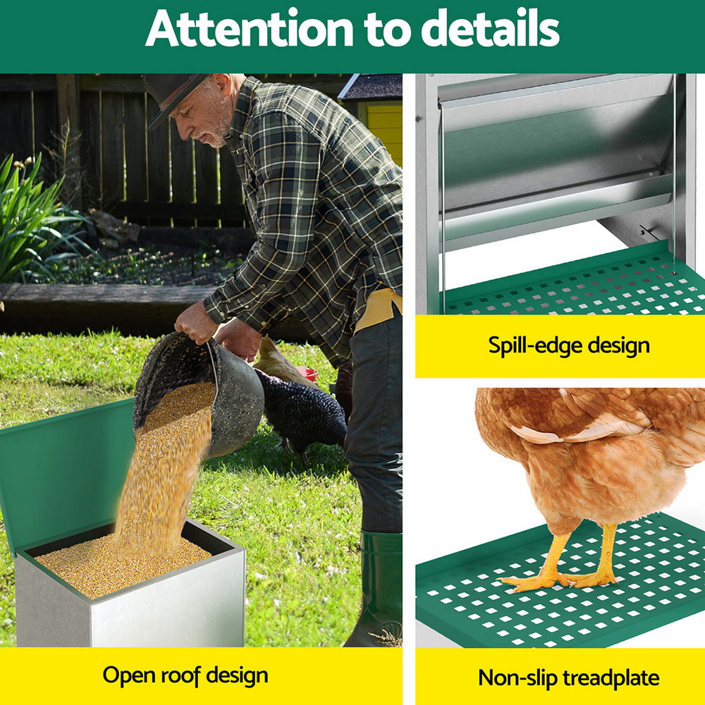 Farm Equipment: Giantz Automatic Chicken Feeder Port Coop Chick Poultry Treadle Self Opening
