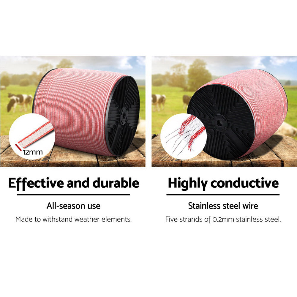 Fencing & Barriers: Giantz Electric Fence Poly Tape 2000M