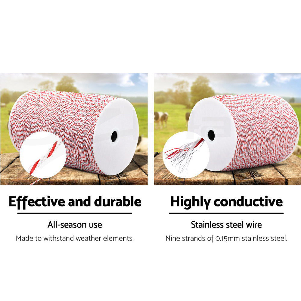 Fencing: Giantz Electric Fence Poly Wire 1000M