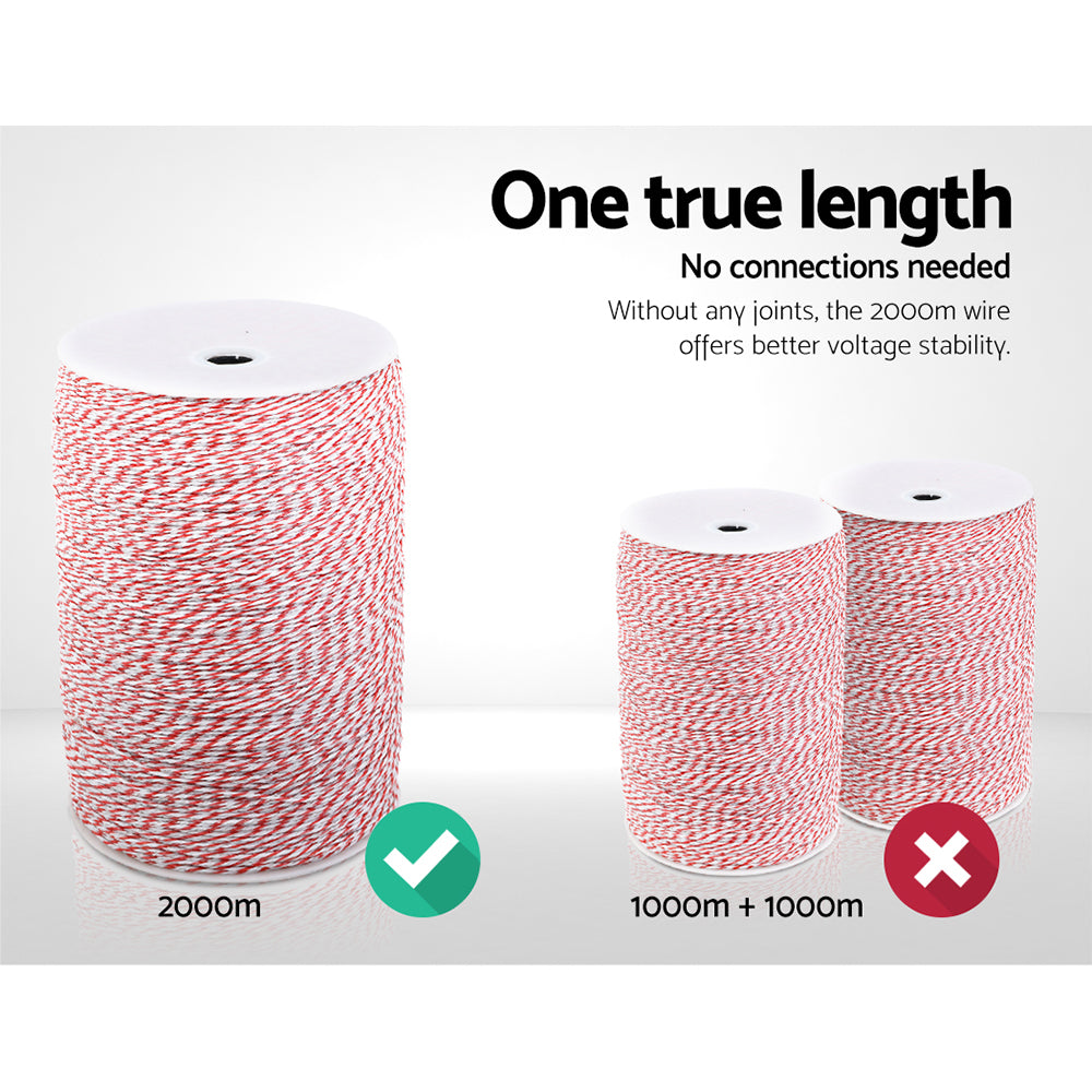Fencing: Giantz Electric Fence Poly Wire 2000M