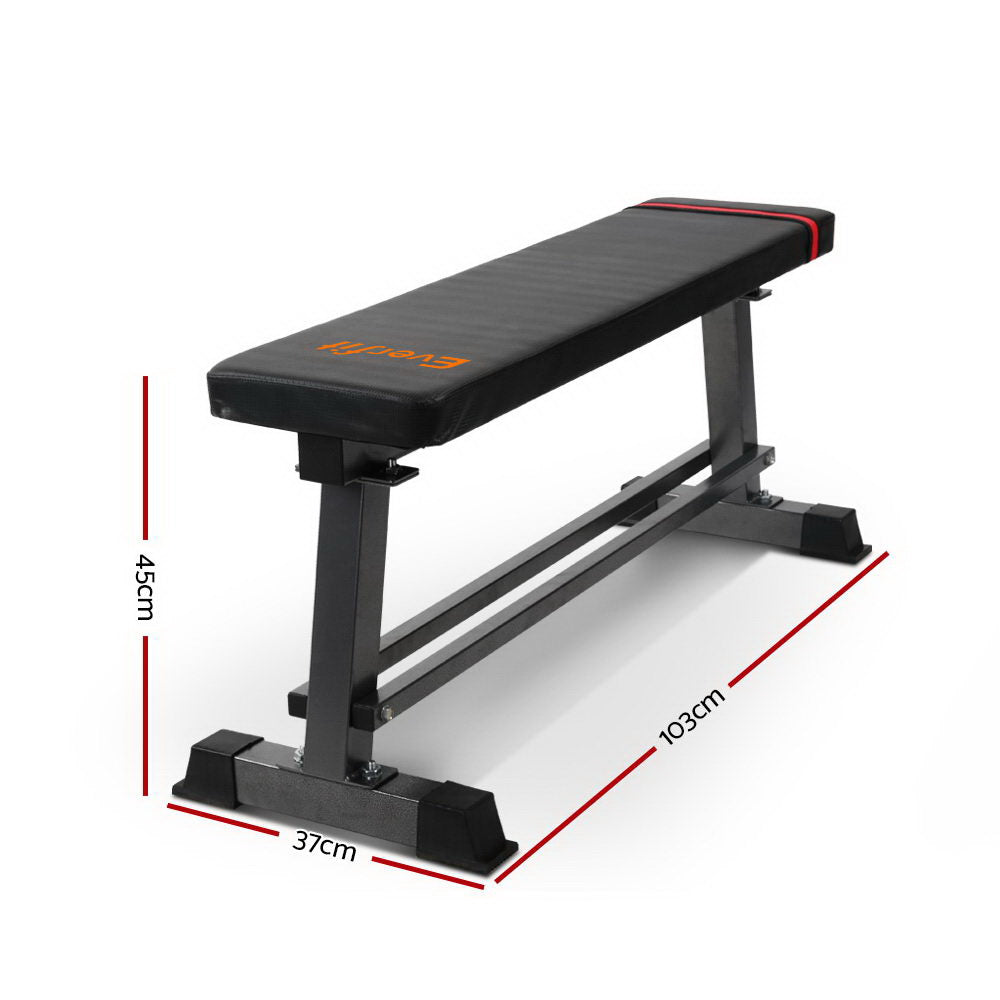 Exercise Benches: Everfit Weight Bench Flat Bench Press Home Gym Equipment 300kg Capacity