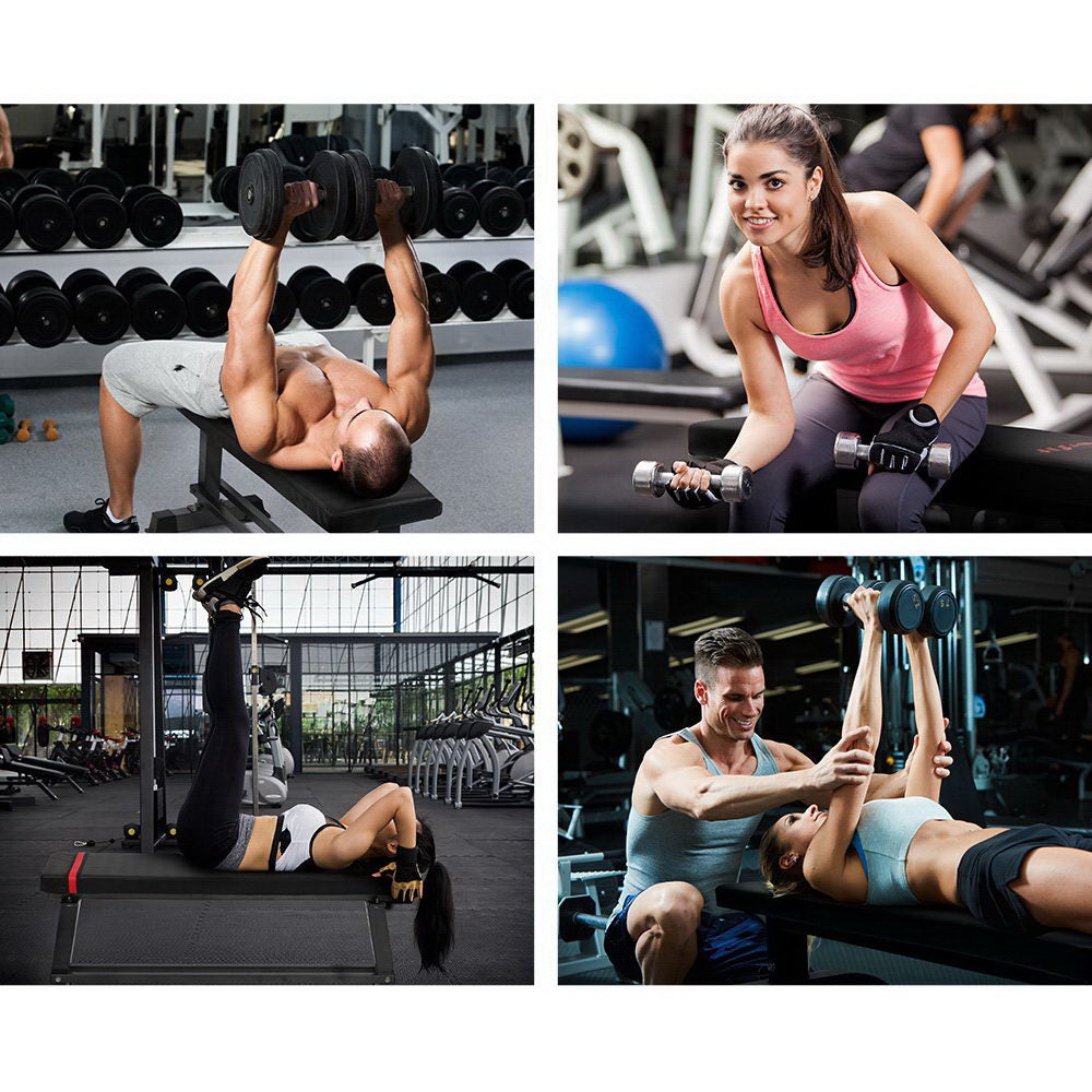 Exercise Benches: Everfit Weight Bench Flat Bench Press Home Gym Equipment 300kg Capacity
