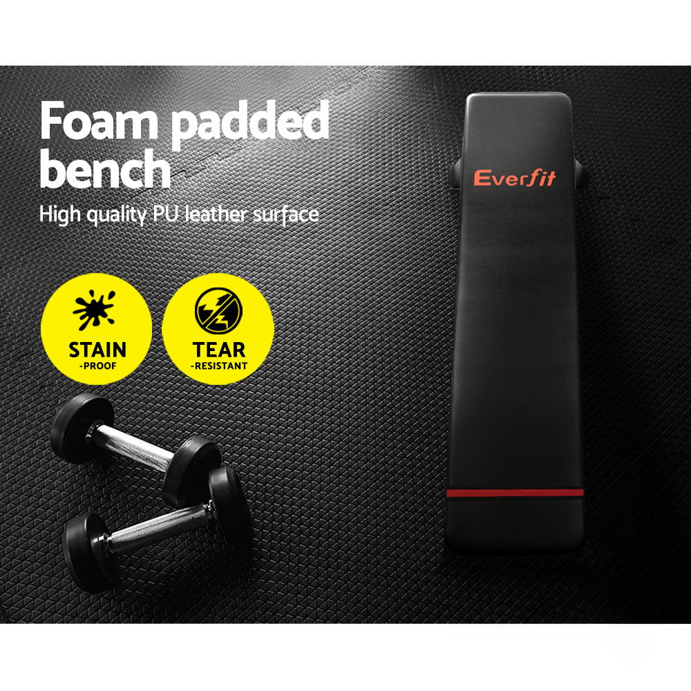 Exercise Benches: Everfit Weight Bench Flat Bench Press Home Gym Equipment 300kg Capacity