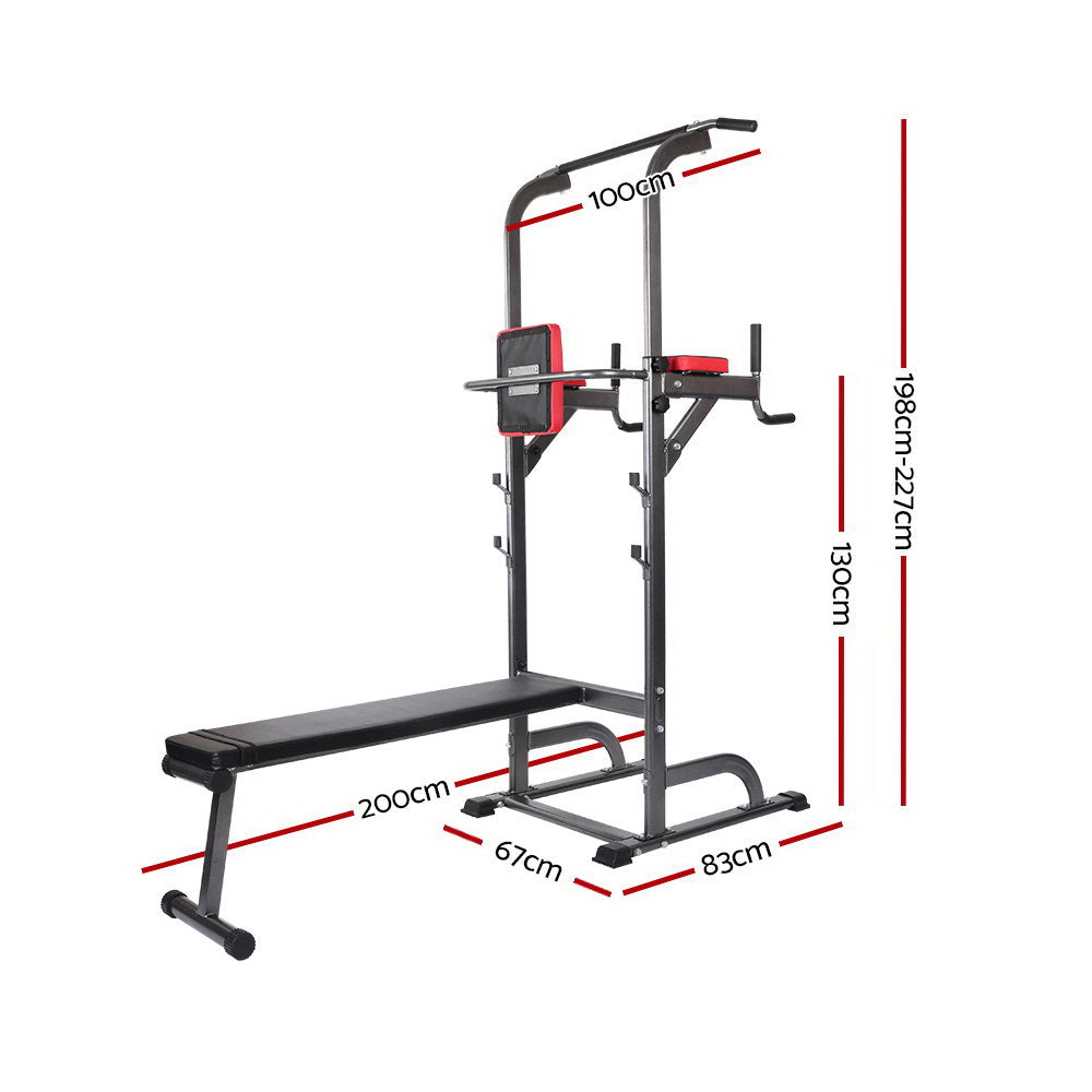 Exercise Benches: Everfit Weight Bench Chin Up Bar Bench Press Home Gym 380kg Capacity