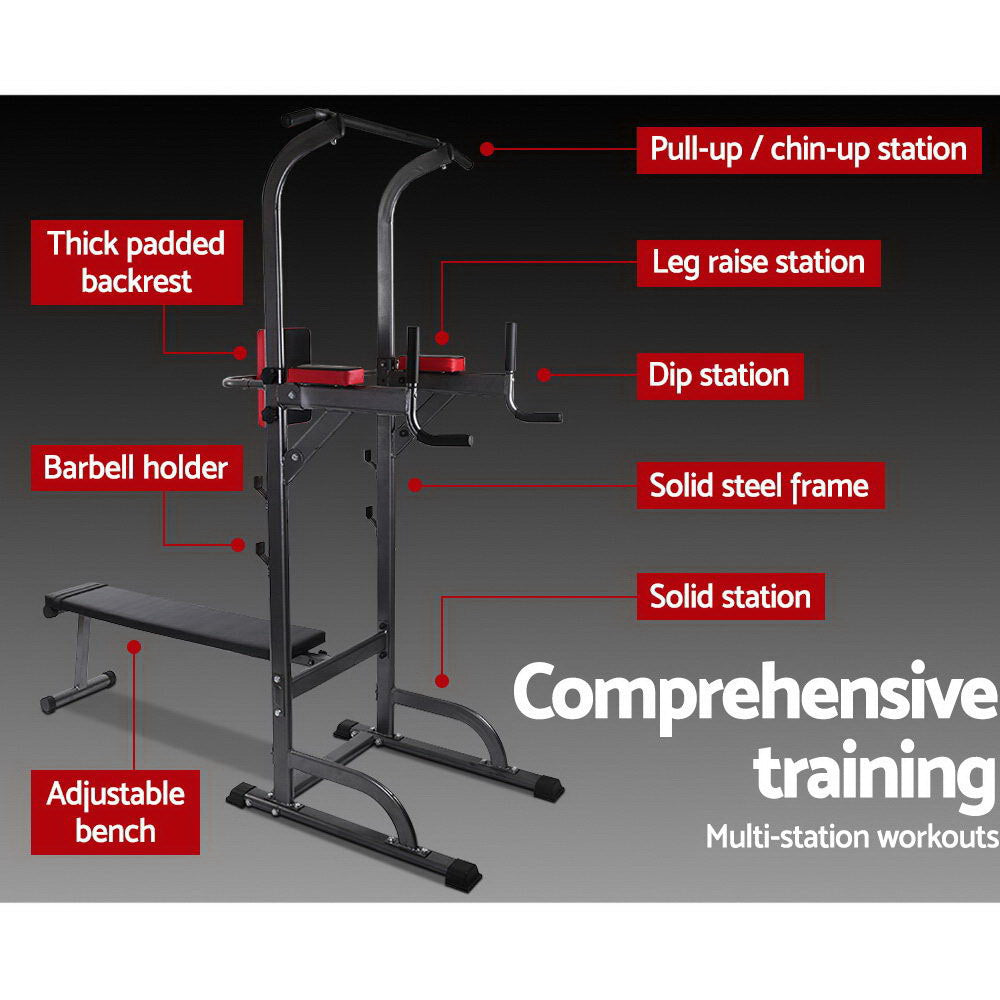 Exercise Benches: Everfit Weight Bench Chin Up Bar Bench Press Home Gym 380kg Capacity
