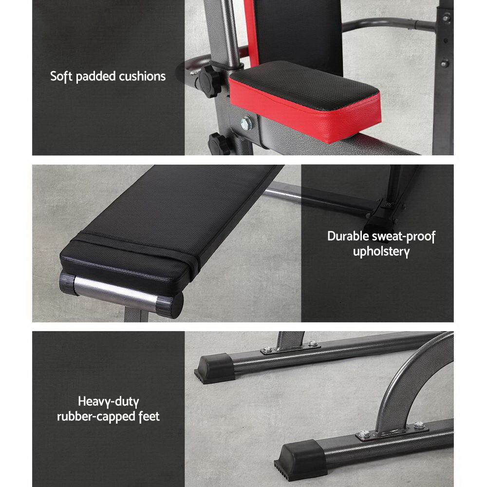 Exercise Benches: Everfit Weight Bench Chin Up Bar Bench Press Home Gym 380kg Capacity