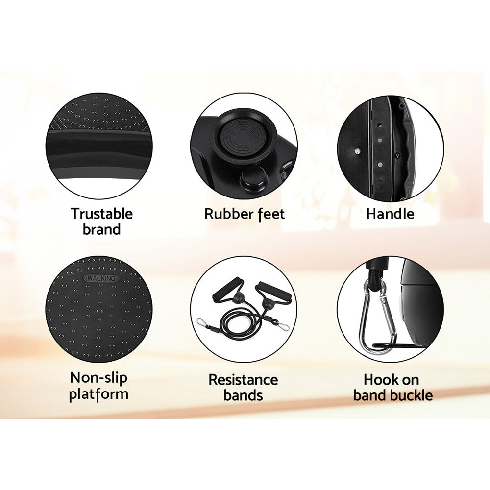 Vibration Exercise Machines: Everfit Vibration Machine Platform Vibrator Resistance Rope Home Fitness Black