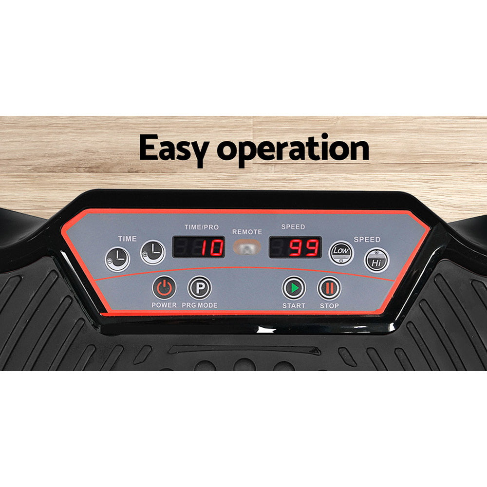 Vibration Exercise Machines: Everfit Vibration Machine Platform Vibrator Resistance Rope Home Fitness Black