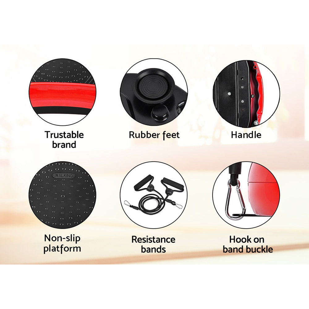 Vibration Exercise Machines: Everfit Vibration Machine Platform Vibrator Resistance Rope Home Fitness Red
