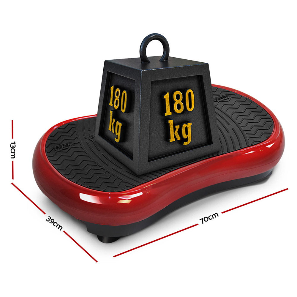Vibration Exercise Machines: Everfit Vibration Machine Platform Resistance Rope Home Fitness Dark Red