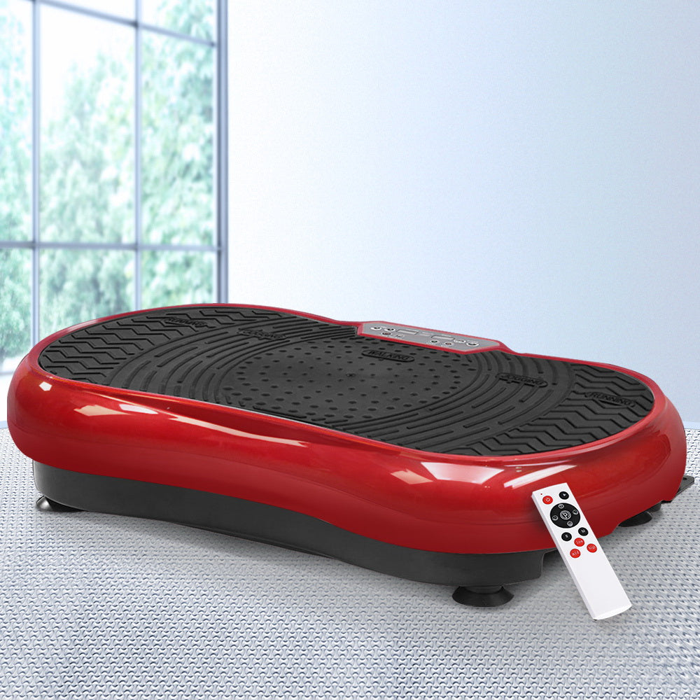 Vibration Exercise Machines: Everfit Vibration Machine Platform Resistance Rope Home Fitness Dark Red